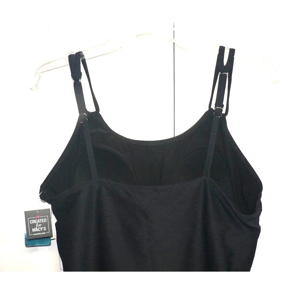 Swim‎ Solutions Women's Tunnel Scoop Neck Tankini Top in Black Size 16 - Picture 7 of 9